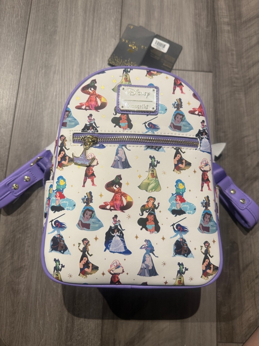 Loungefly Disney Princess All-Over Print Mini Backpack - Lavender Trim